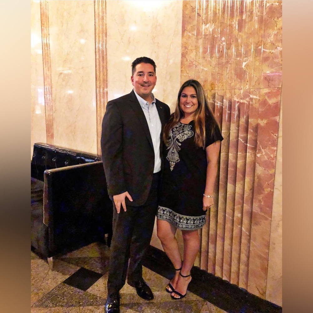 VENUS Black and Gray Midi Dress